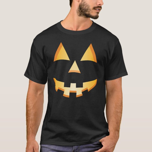 Camiseta Sonriente Jack O Lantern Halloween Calabaza tallad (Anverso)