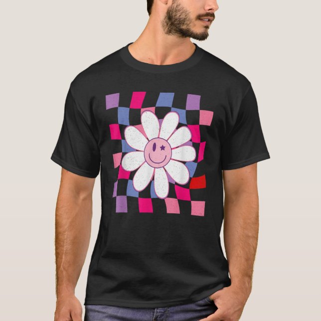 Camiseta Sonriente jequera Face Wavy Checkerboard Hip (Anverso)