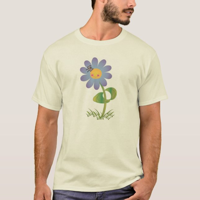 Camiseta Sonriente margarita con mariposa (Anverso)
