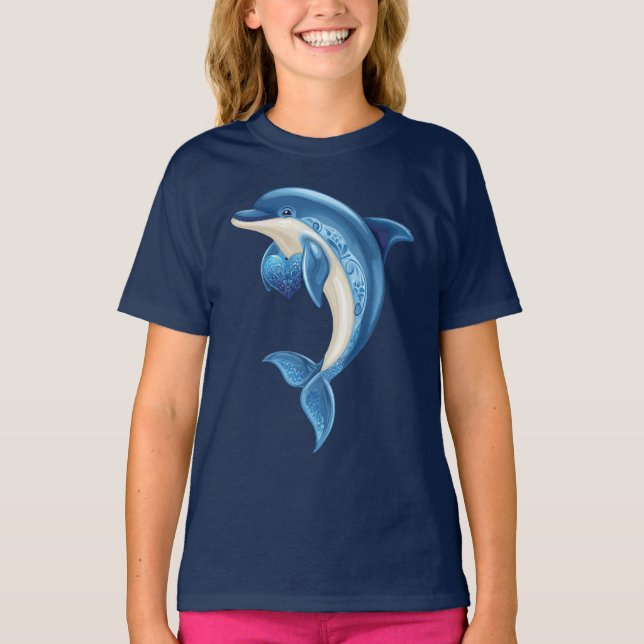 Camiseta sonriente para niños delfines (Anverso)