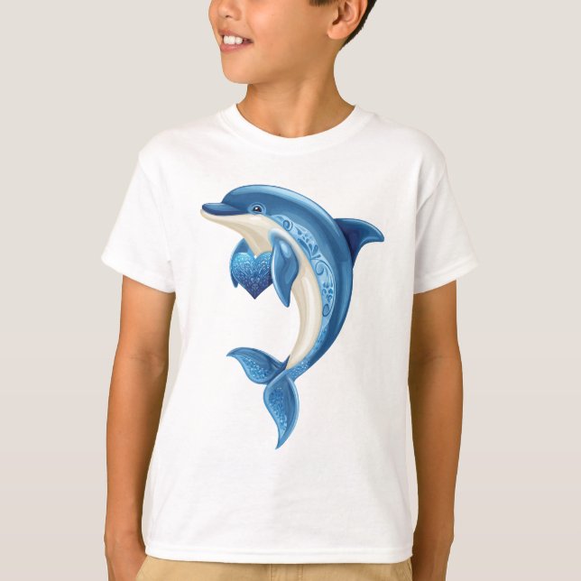 Camiseta sonriente para niños delfines (Anverso)