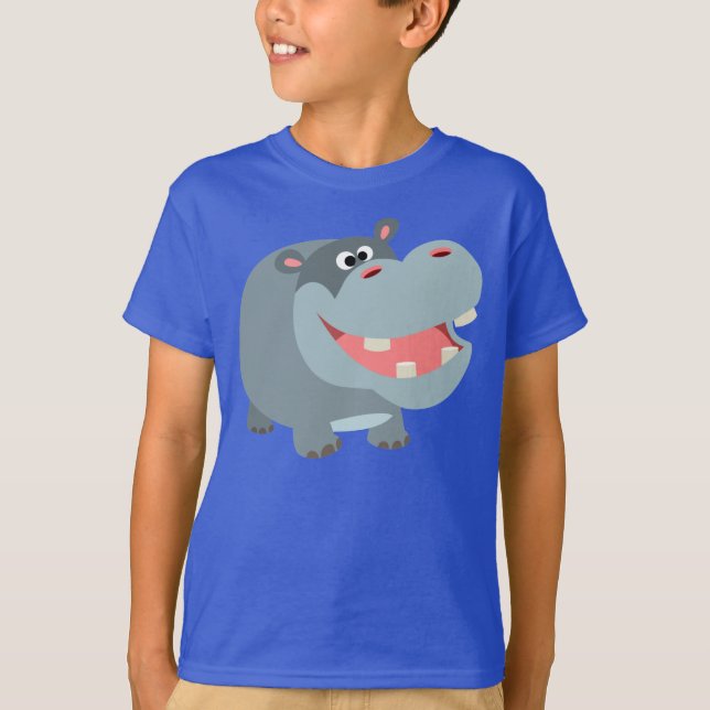 Camiseta sonriente Personalizado Hippo para niños (Anverso)