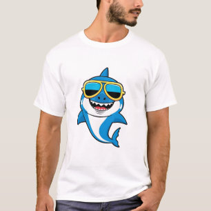Camiseta Sonriente Surf Shark con sombras - Verano divertid