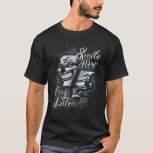 Camiseta Sonrisa ahora llora después arte de tatuaje chican