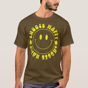 Camiseta Sonrisa amarilla Cara sonriente Elija felicidad Fe