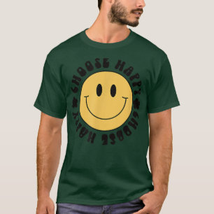 Camiseta Sonrisa amarilla Cara sonriente Elija felicidad Fe