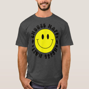 Camiseta Sonrisa amarilla Cara sonriente Elija felicidad Fe