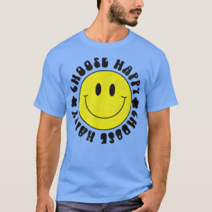 Camiseta Sonrisa amarilla Cara sonriente Elija felicidad Fe