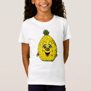 Camiseta Sonrisa cansada dibujo animado amarillo de la piñ
