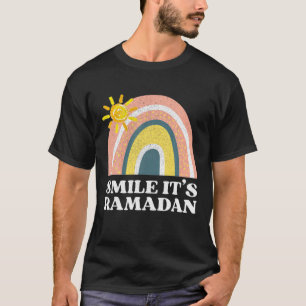 Camiseta Sonrisa de Arcoíris Es Ramadan Mubarak