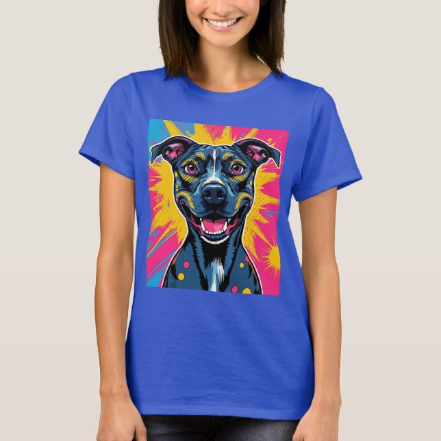 Camiseta Sonrisa de arte pop - El poder de un perro feliz (Anverso)