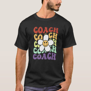 Camiseta Sonrisa de Coach retro girasol cara béisbol colori