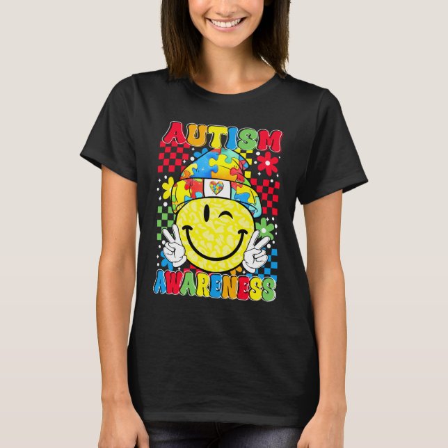 Camiseta sonrisa de conciencia del autismo (Anverso)