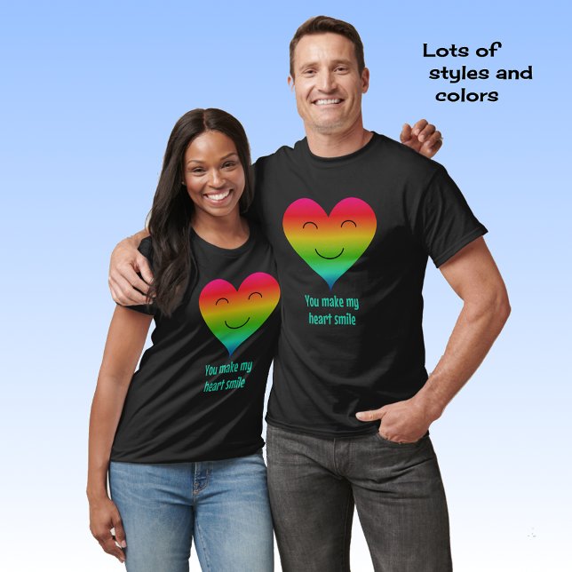 Camiseta Sonrisa de corazón colores arcoiris (Subido por el creador)