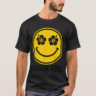 Camiseta Sonrisa de flor de hibisco playa tropical vibracio