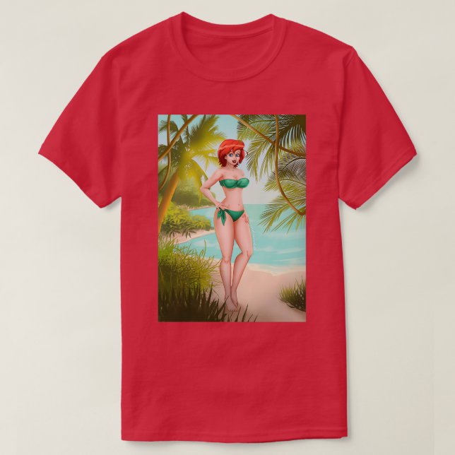 Camiseta Sonrisa de mujer de la selva árabe (Diseño del anverso)