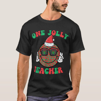 Camiseta Sonrisa de Navidad Paz Alegre Profesor Retro Xmas