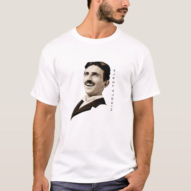 Camiseta Sonrisa de Nikola Tesla (Anverso)