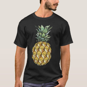 Camiseta sonrisa de piña fructífera cara fruta amarilla ver