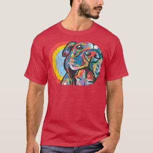 Camiseta Sonrisa de Pitbull Colorida, Perro Es Amor, Vintag