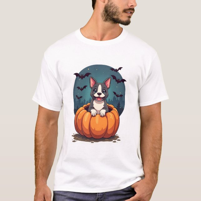 Camiseta Sonrisa de Pitbull de Calabaza (Anverso)