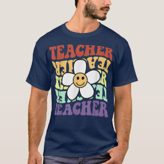 Camiseta sonrisa de retro girasol del profesor cara de vuel