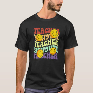 Camiseta sonrisa de retro girasol del profesor cara de vuel