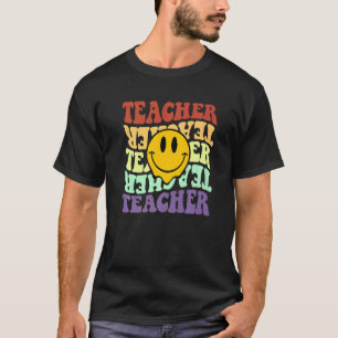 Camiseta sonrisa de retro girasol del profesor cara de vuel