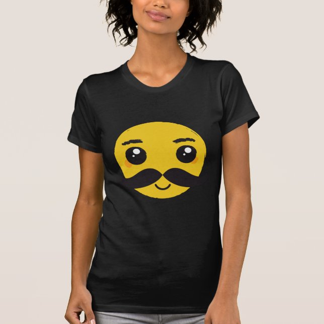 Camiseta Sonrisa del bigote de Kawaii (Anverso)