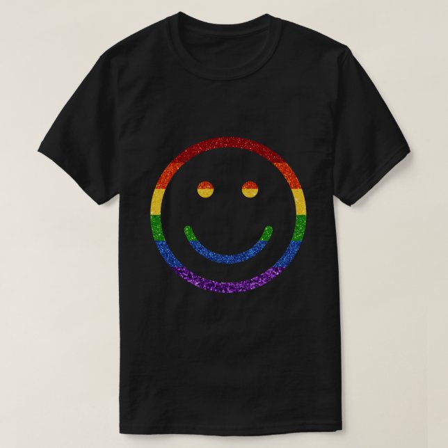 Camiseta Sonrisa del orgullo gay Purpurina LGBT (Diseño del anverso)