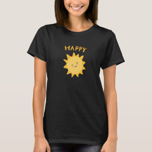 Camiseta Sonrisa dulce cara feliz unisex amarillo divertido