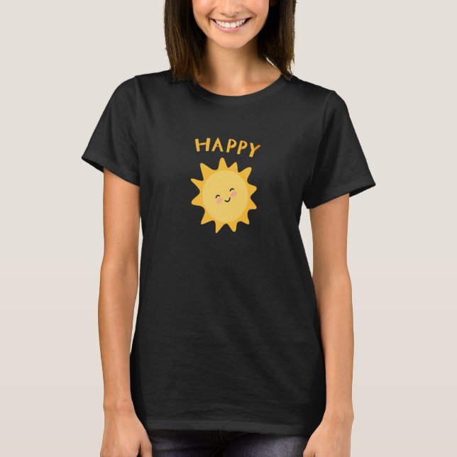 Camiseta Sonrisa dulce cara feliz unisex amarillo divertido (Anverso)