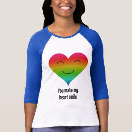 Camiseta sonrisa en el corazón del arco iris