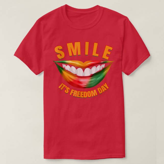 Camiseta Sonrisa - Es el Día de la Libertad, Junetee de la  (Diseño del anverso)
