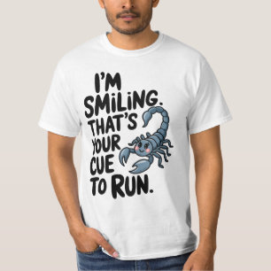 Camiseta Sonrisa escorpia: Una advertencia para correr