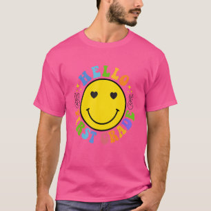 Camiseta Sonrisa Face Hello First Grado Happy First School