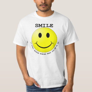 Camiseta SONRISA HACE que LA GENTE SE PREGUNTA HASTA CUÁLE