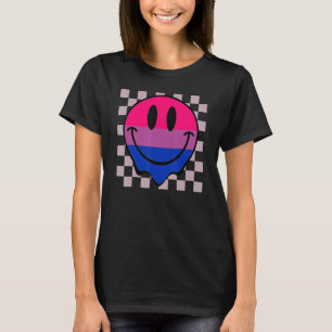 Camiseta Sonrisa hippie cara orgullo bisexual Bandera retro
