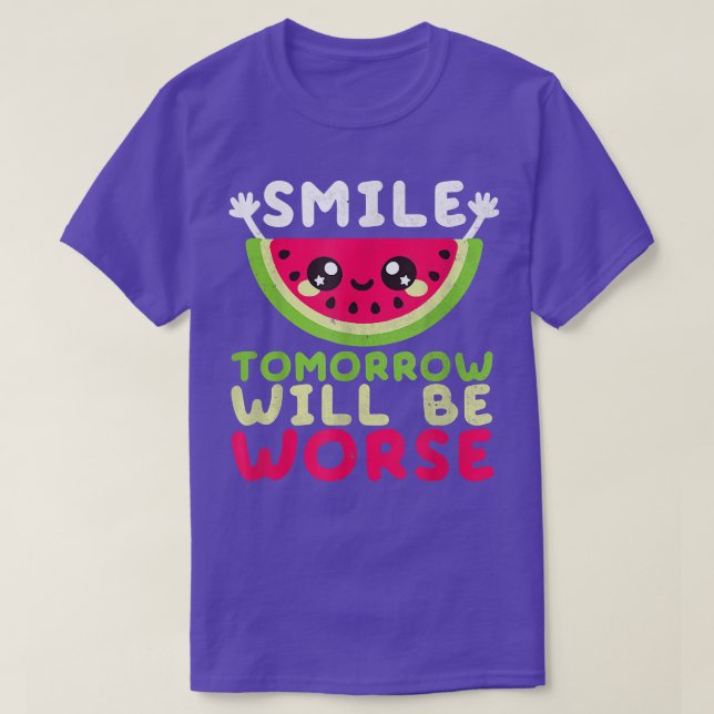 Camiseta Sonrisa mañana será peor sandía sonríe Funn (Diseño del anverso)