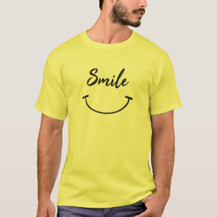 Camiseta Sonrisa minimalista sonriente Cara de paz suave
