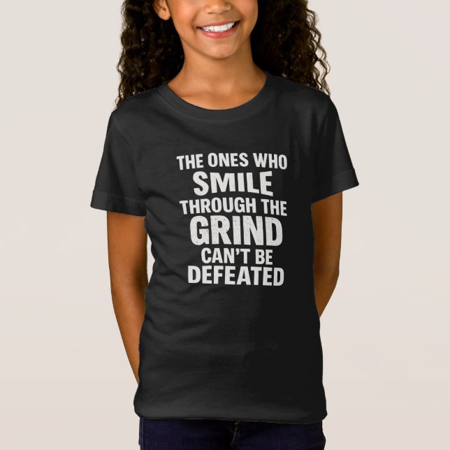 Camiseta Sonrisa motiva gimnasia cita con texto blanco (Anverso)