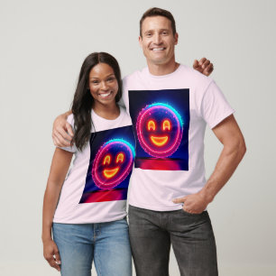 Camiseta Sonrisa Neon: Diseño de brillo feliz brillante