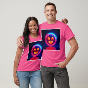 Camiseta Sonrisa Neon: Diseño de brillo feliz brillante