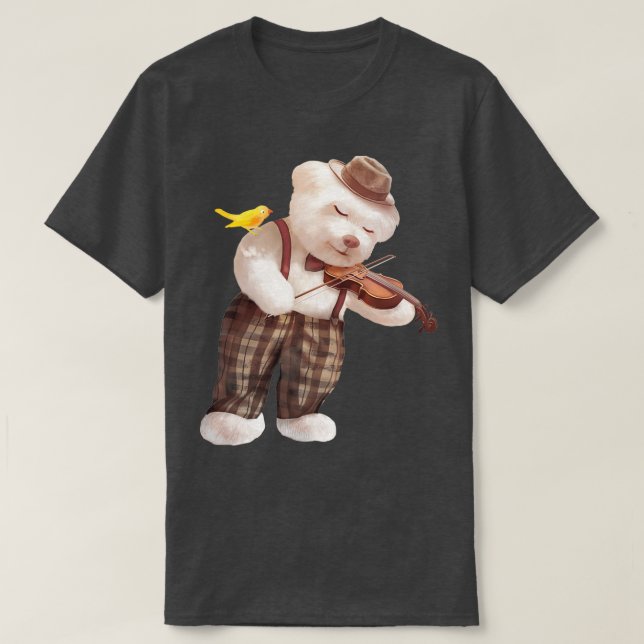 Camiseta Sonrisa perro jugando violín (Diseño del anverso)