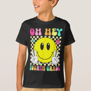 Camiseta Sonrisa retro de cuarto grado de vuelta a la escue