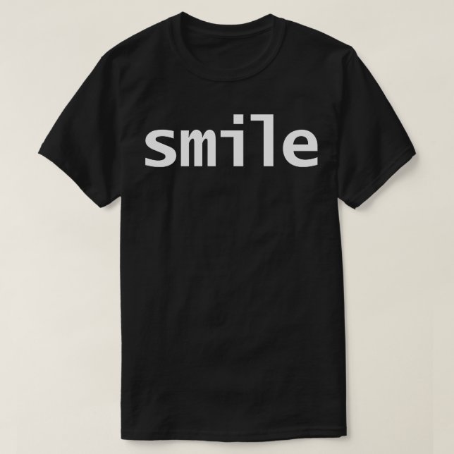 Camiseta Sonrisa Typografía mínima Texto blanco (Diseño del anverso)