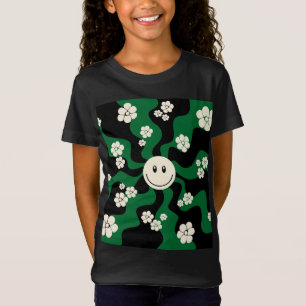 Camiseta Sonrisa - Verde, Crema y Negro