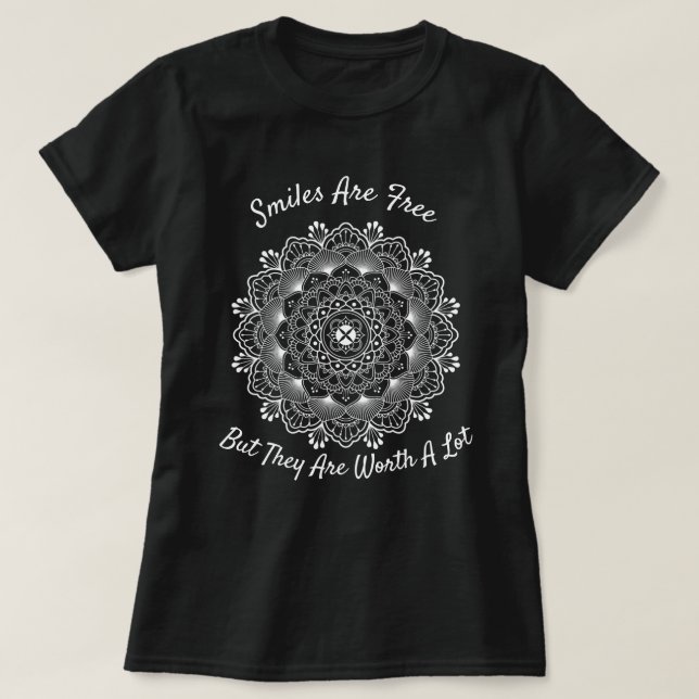 Camiseta Sonrisas Inspiradoras Mandala blanca Dream Catcher (Diseño del anverso)