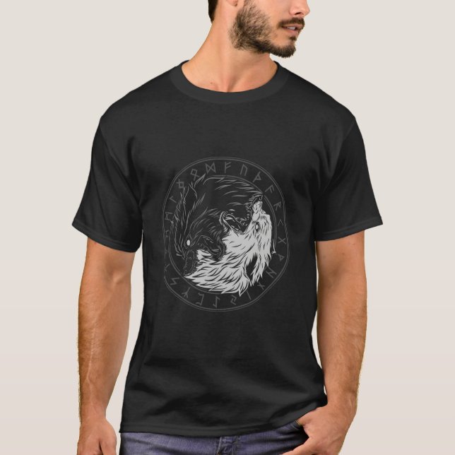 Camiseta Sons Of Fenrir Skã¶Ll And I Ying Yang Wolf (Anverso)