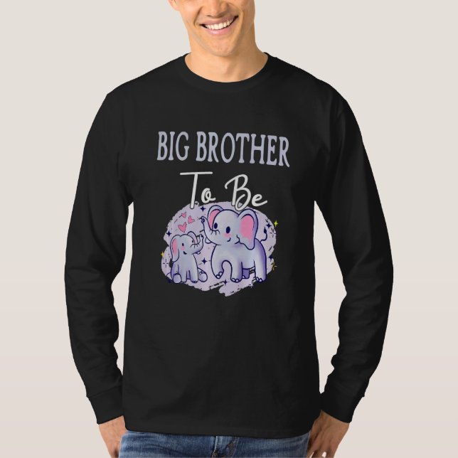 Camiseta Soon Big Brother To Be Elephants Baby Shower Gende (Anverso)